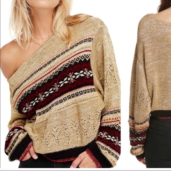 FREE PEOPLE Ski Lake One Shoulder Sweater - Picture 1 of 7